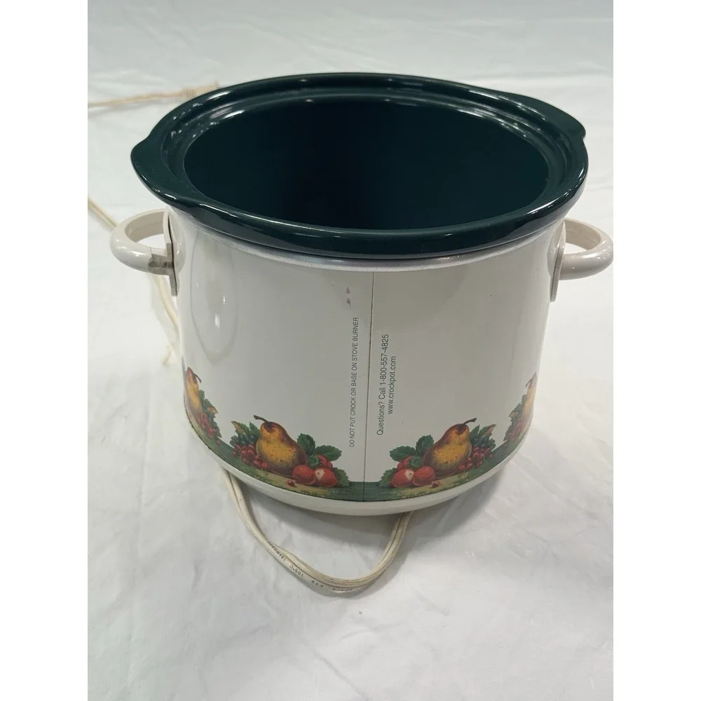 Vintage Rival Crock Pot Vegetable Pattern Model‎ 3120 2.5 Qt Tested Works